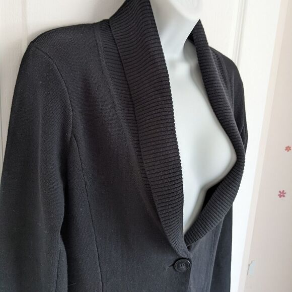 Sandra Angelozzi black wool silk knit cardigan Small @c1 - Picture 5 of 10